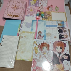 LIBRETA AGENDA SAKURA CARD CAPTORS 40 PAGS FUNDA DE CUERO DECORADA PLUMA INCLUÍDA LIBRETAS ORGANIZADORAS - tienda en línea