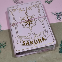 LIBRETA AGENDA SAKURA CARD CAPTORS 40 PAGS FUNDA DE CUERO DECORADA PLUMA INCLUÍDA LIBRETAS ORGANIZADORAS