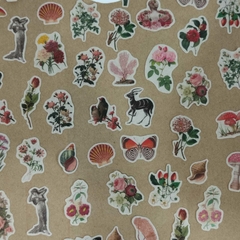 STICKERS NATURALEZA 200 PZS 80 HOJAS DECORATIVAS, 120 STICKERS 15cmx11cm - Maco Creativos