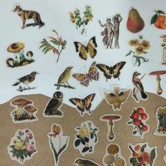 STICKERS NATURALEZA 200 PZS 80 HOJAS DECORATIVAS, 120 STICKERS 15cmx11cm