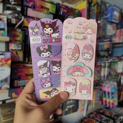 SEPARADORES DECORATIVOS 5 DISEÑOS DIFERENTES MUNDO SANRIO 15x6cm REGLA DE REGALO