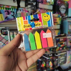 POST IT SEPARADORES STICKER SOFIA PET DIFERENTES COLORES 4.5x1cm PUNTA TRIANGULADA BASE DE PLASTICO SEMI RIGIDO NOTAS ADHESIVAS STICKY NOTES en internet