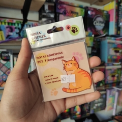 POST IT TRANSPARENTES GATITOS PET SOFIA STICKER 7.6x7.6cm 50 PZS NOTAS ADHESIVAS STICKY NOTES - Maco Creativos