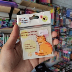 POST IT TRANSPARENTES GATITOS PET SOFIA STICKER 7.6x7.6cm 50 PZS NOTAS ADHESIVAS STICKY NOTES - comprar en línea