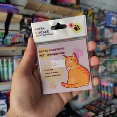 Imagen de POST IT TRANSPARENTES GATITOS PET SOFIA STICKER 7.6x7.6cm 50 PZS NOTAS ADHESIVAS STICKY NOTES