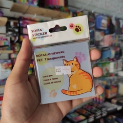 POST IT TRANSPARENTES GATITOS PET SOFIA STICKER 7.6x7.6cm 50 PZS NOTAS ADHESIVAS STICKY NOTES - comprar en línea