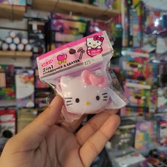 SACAPUNTAS HELLO KITTY PLÁSTICO RIGIDO MINI BORRADOR Y CONTENEDOR MUNDO SANRIO - comprar en línea