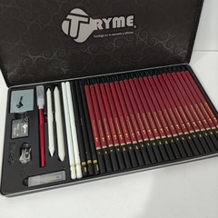 LÁPICES DE DIBUJO SET DE LÁPICES DE DIBUJO TRYME PREMIUM SKETCHING 33 PZS EDICIÓN LIMITADA LÁPICES