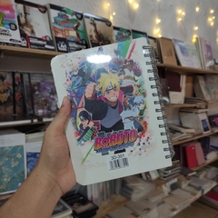 LIBRETAS BORUTO/NARUTO 21 X 16.5 CM PASTA SEMI DURA ARILLOS METALICOS HOJAS RAYAS SEPARADORES INCLUIDOS PORTADA 3D LIBRETAS