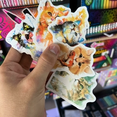 STICKERS VARIOS GATITOS TY STICKER 5O PZS STICKERS