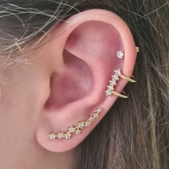 Brincos Feminino Ear Cuff Estrelas Cravejadas Com Zircônias Brancas na internet