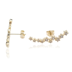 Brincos Feminino Ear Cuff Estrelas Cravejadas Com Zircônias Brancas - comprar online