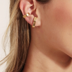 Brinco Feminino Ear Hook Design de Parafusos Banhado a Ouro 18K - comprar online