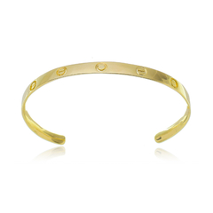 Bracelete Feminino Design Parafusos Fino Banhado a Ouro 18K