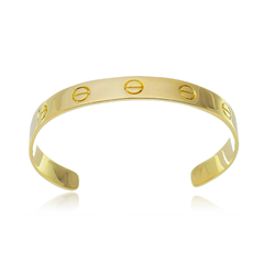 Bracelete Feminino Design Parafusos Banhado a Ouro 18K