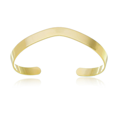 Bracelete Feminino Design V Liso Banhado a Ouro 18K