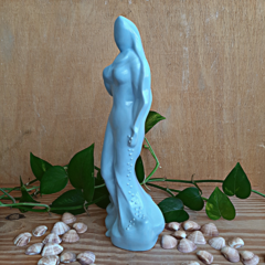 Imagem Iemanjá Orixá Escultura Cerâmica Estátua Azul Claro 23,5cm - ArtbyDarleneMaldonado - arte, cerâmica autoral e boas inspirações... Peças exclusivas.