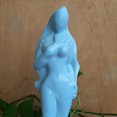 Imagem do Imagem Iemanjá Orixá Escultura Cerâmica Estátua Azul Claro 23,5cm