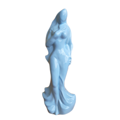 Imagem Iemanjá Orixá Escultura Cerâmica Estátua Azul Claro 23,5cm