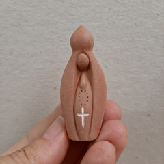 Nossa Senhora Mini Escultura em Cerâmica Terracota - comprar online