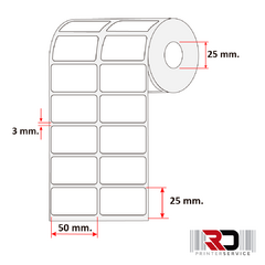 Caja etiquetas 50 x 25 mm. Ilustración - comprar online