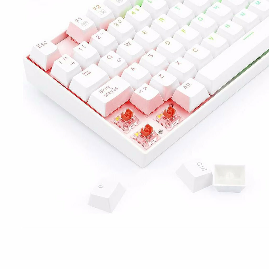 TECLADO ALAMBRICO GAMER MECANICO REDRAGON KUMARA WHITE RGB K552W-RGB-SP