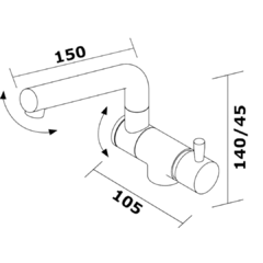 Canilla agua F/C, mod. rebatible - comprar online