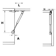 Pistón a gas 80N puerta elevable-Soft Closing - tienda online