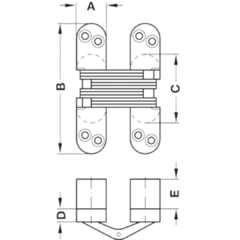 Imagen de Bisagra oculta 19,2 x 95,2 mm