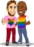 Caricatura casal GLBTQI+ (homens) na internet