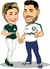 Caricatura casal (times de futebol) - loja online