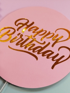 Cake Topper floral Happy birthday - tienda online