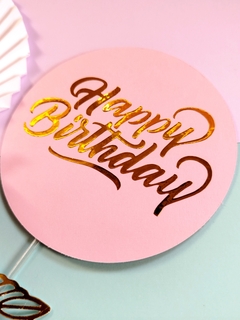 Cake Topper floral Happy birthday en internet