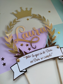 DECO TORTA DORADO TROQUELADO - comprar online