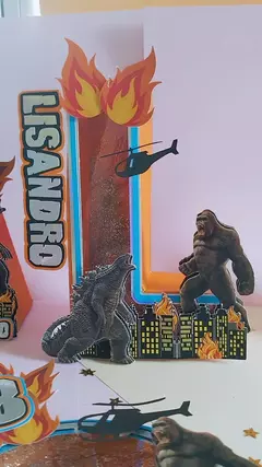 Letra inicial o número 3d Kong vs Godzilla en internet