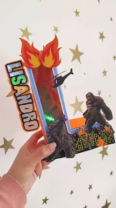 Letra inicial o número 3d Kong vs Godzilla - comprar online