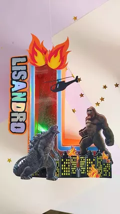 Letra inicial o número 3d Kong vs Godzilla