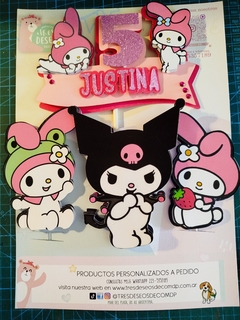 Cake Topper clásico 3d Kuromi and Kitty - tienda online