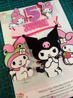 Cake Topper clásico 3d Kuromi and Kitty - comprar online