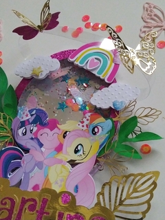 Cake topper Shakers Ponys arcoiris - Tres Deseos Deco Mdp