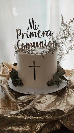 Cake topper Acetato + inicial frontal