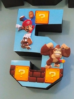 Letras y numeros 3D Mario bros - Tres Deseos Deco Mdp