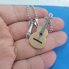 guitarra criolla con cadena y microfono - comprar online