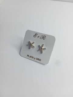 aros plata 925 y oro enchapado - Bijouterie3soles