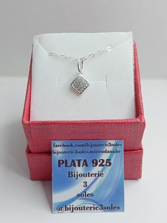 conjunto pura plata cubo con brillante en internet