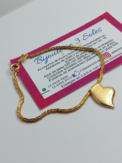 pulsera sidney con corazón enchapada oro 18