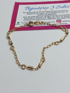 pulsera con cilindros enchapada oro18 - Bijouterie3soles