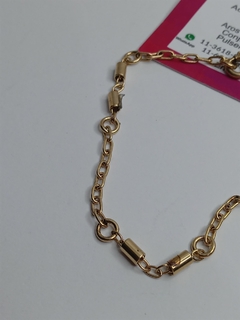 pulsera con cilindros enchapada oro18 - comprar online