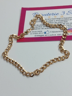 pulsera trazo medio enchapada en oro 18 - Bijouterie3soles