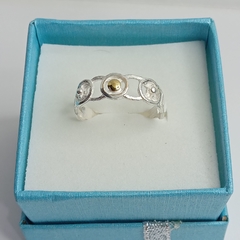 anillo plata 925 circulos